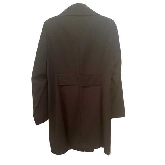 Anne Klein Classic Black Trench Coat  Rain Coat Timeless Neutral Sz M - Picture 2 of 8